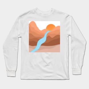 Sunset in Desert landscape Long Sleeve T-Shirt